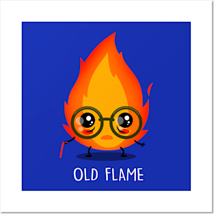 Funny Cute Original Old People Kawaii Fire Flame Clever Pun Posters and Art